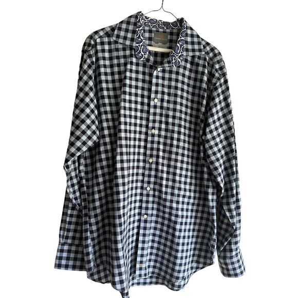 Thomas Dean checkered button down shirt - Large - Picture 1 of 6